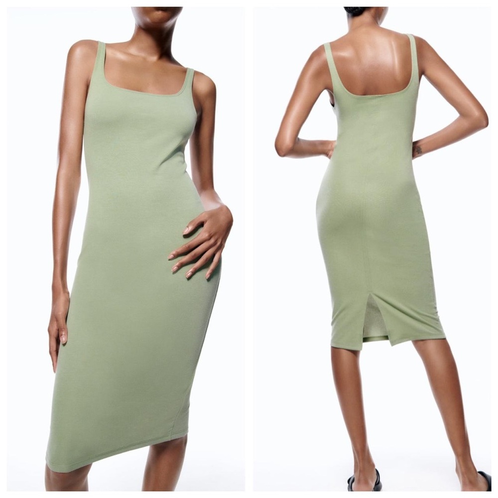 Sleek Green Midi Dress